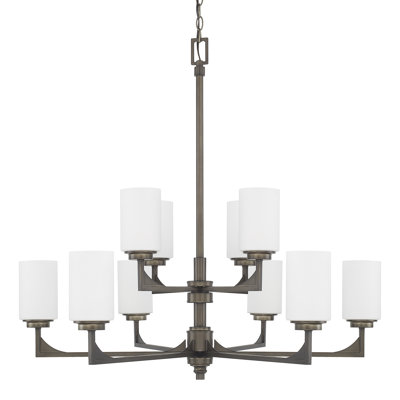17 Stories Bowdoin 10 Light Shaded Tiered Chandelier 17 17 Stories Bowdoin 10 Light Shaded Tiered Chandelier 17
